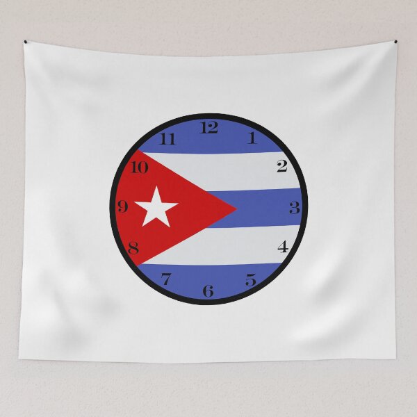 Item preview, Cuban flag wall clock designed and sold by Numbers-Art.