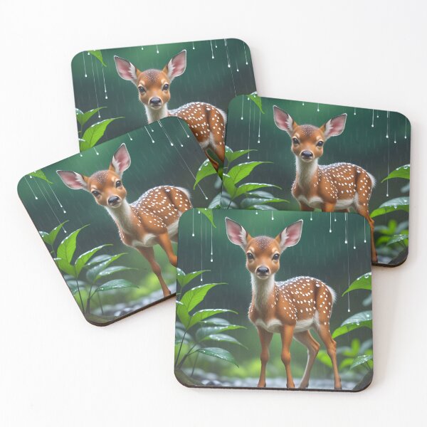 Item preview, Cute Baby Deer In A Rainy Forest designed and sold by TheArtOfPat.