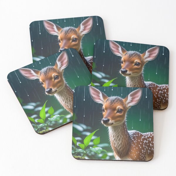 Item preview, Cute Baby Deer In A Rainy Forest designed and sold by TheArtOfPat.