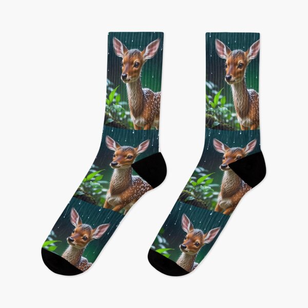 Item preview, Cute Baby Deer In A Rainy Forest designed and sold by TheArtOfPat.