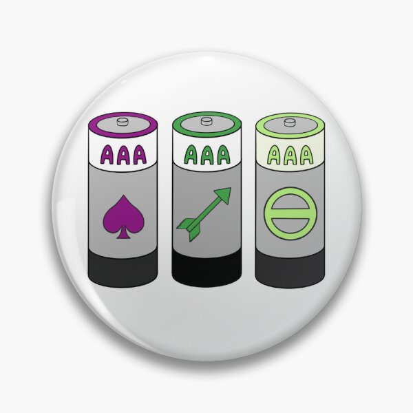 Item preview, AAA Battery (Asexual, Aromantic, Agender) designed and sold by Aly's Art Shop.