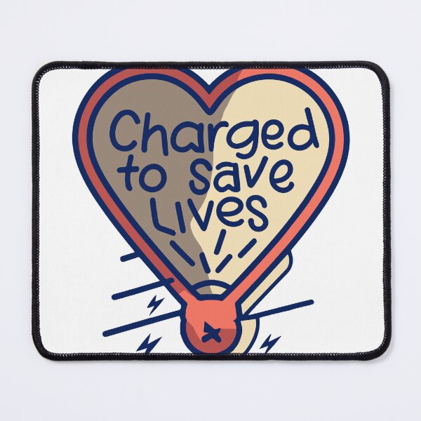 Item preview, Charged to Save Lives - Dynamic Defibrillator Illustration designed and sold by NiftyWrx.