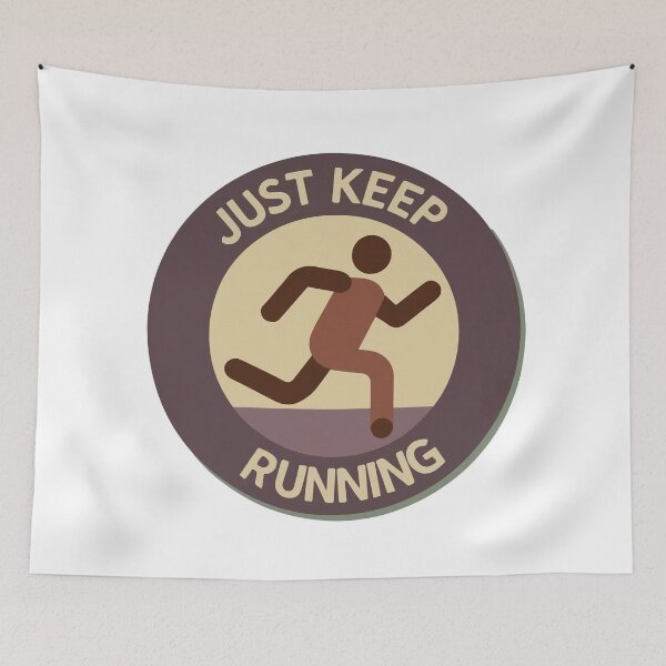 Item preview, Just Keep Running - Minimalist Motivational Design designed and sold by NiftyWrx.