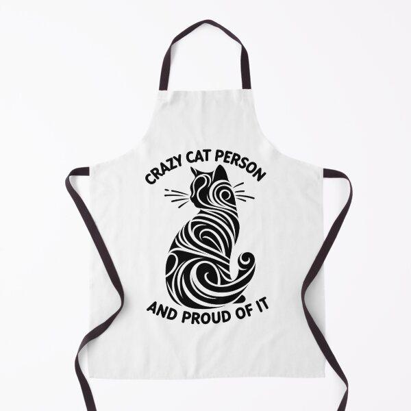 Item preview, crazy cat person and proud of it black and white strokes designed and sold by SparkleShack.