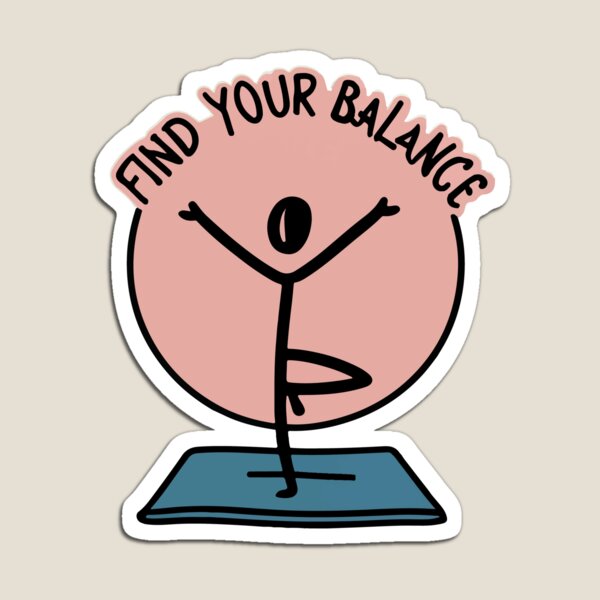 Item preview, Find Your Balance Yoga Stick Figure Illustration designed and sold by NiftyWrx.