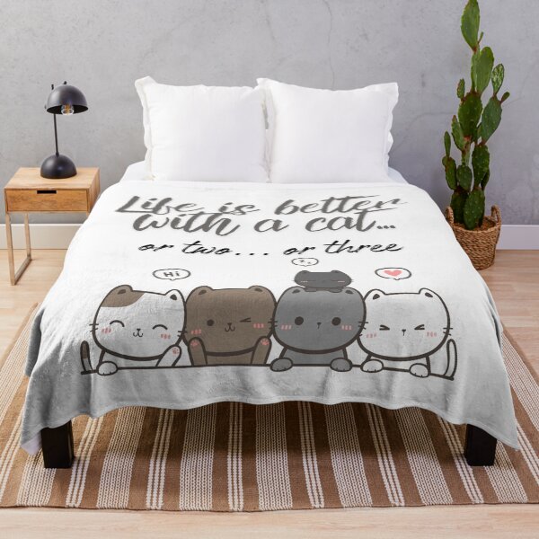 Item preview, life is better with a cat, or two...or three gray letters designed and sold by SparkleShack.