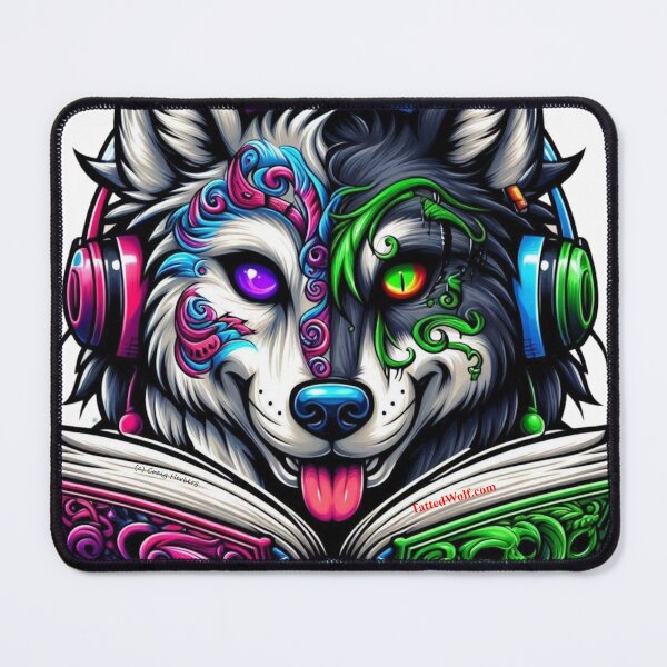 Item preview, Tatted Wolf with Heterochromia Studying designed and sold by TattedWolf.