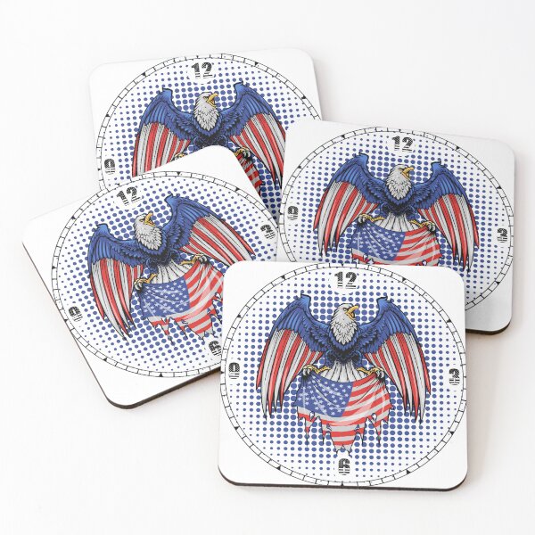 Item preview, Wall clock with eagle and American flag designed and sold by Numbers-Art.