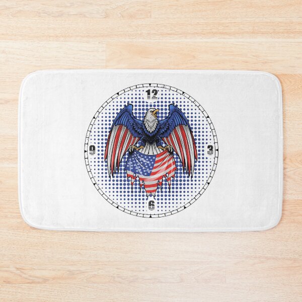 Item preview, Wall clock with eagle and American flag designed and sold by Numbers-Art.