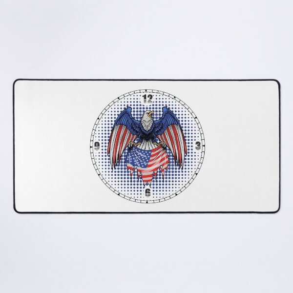 Item preview, Wall clock with eagle and American flag designed and sold by Numbers-Art.