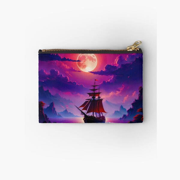 Item preview, A Boat Under the Beautiful Magenta Moon designed and sold by PixelCraftDSG.