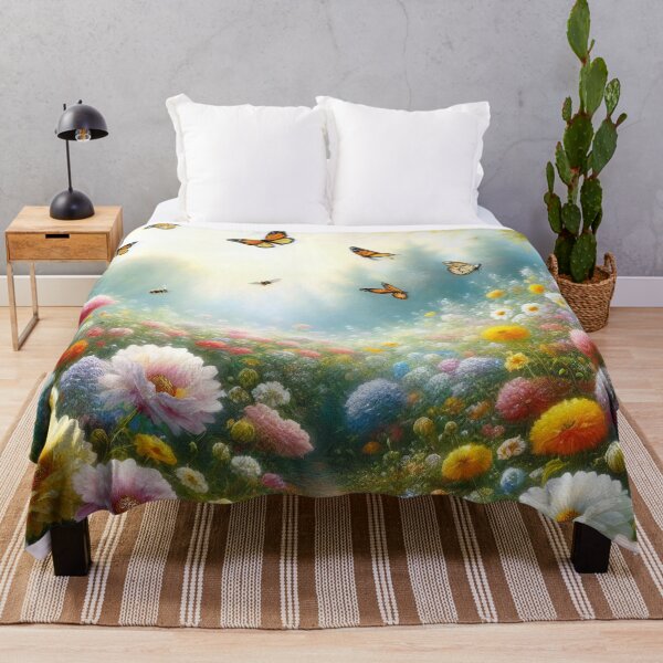 Item preview, Enchanted Blossom Trail with Butterflies in Morning Light designed and sold by ArtComixHaven.