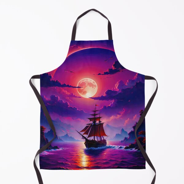 Item preview, A Boat Under the Beautiful Magenta Moon designed and sold by PixelCraftDSG.