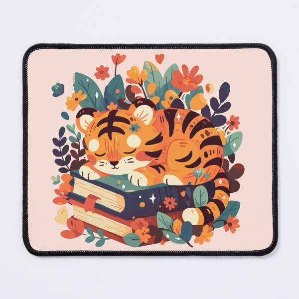 Item preview, Cute Bookish Tiger designed and sold by RetroPrints.
