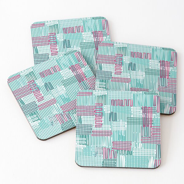 Item preview, Teal and Pink Crinkle Line Geometric  designed and sold by Sharon Schwalbe.