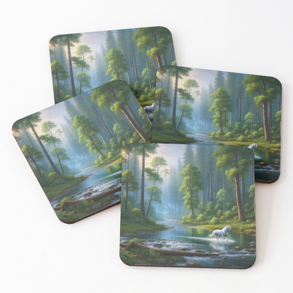 Item preview, Enchanted Forest River Crossing by Ethereal White Horse designed and sold by ArtComixHaven.