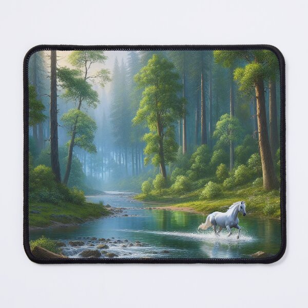 Item preview, Enchanted Forest River Crossing by Ethereal White Horse designed and sold by ArtComixHaven.