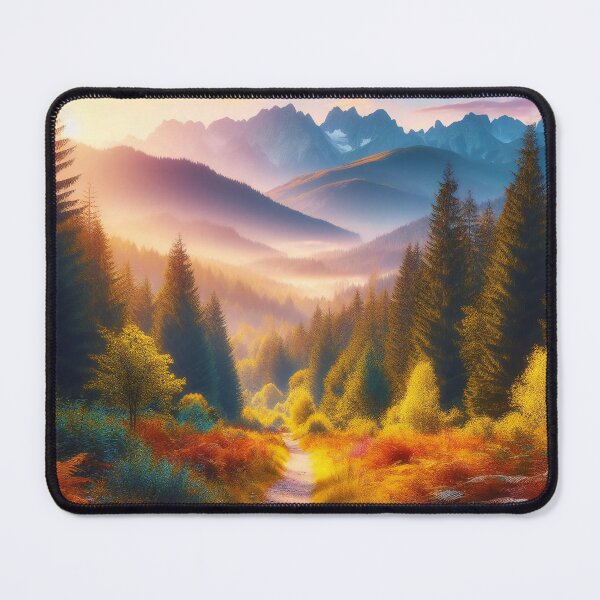 Item preview, Sunset Blaze on Forest Trail, Mountain Vista Beckons designed and sold by ArtComixHaven.