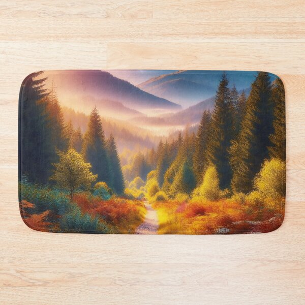 Item preview, Sunset Blaze on Forest Trail, Mountain Vista Beckons designed and sold by ArtComixHaven.