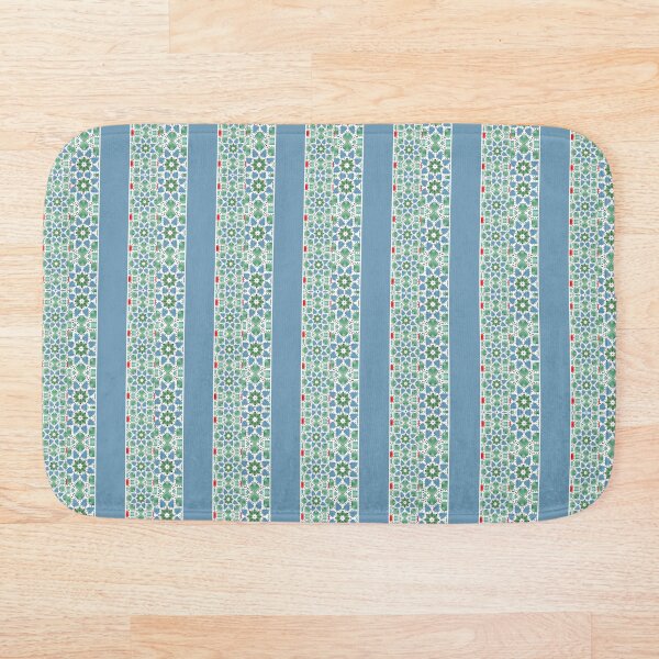 Artikelvorschau, Flower Mosaic Stripes Blue Green red entworfen und verkauft von CircusValley.