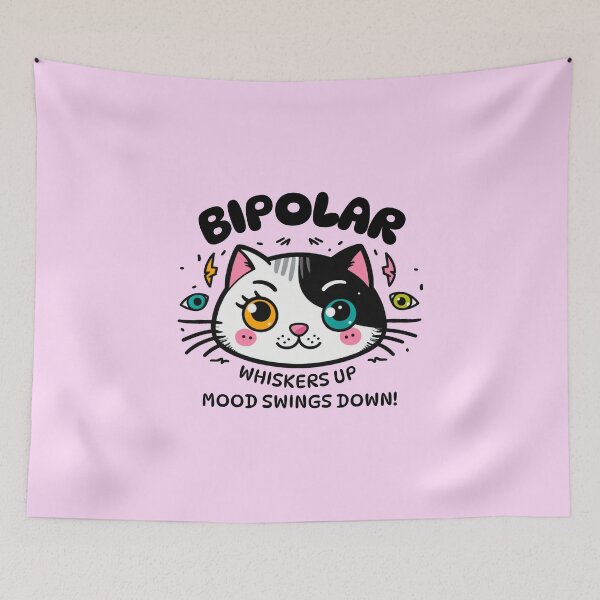 Item preview, Bipolar Cat Kawaii Funny Design  designed and sold by AryaSubramanian.