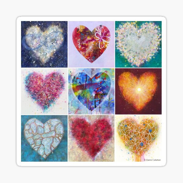 Item preview, 3 x 3 Colorful Heart Art Expressions designed and sold by ElaineCallahan.
