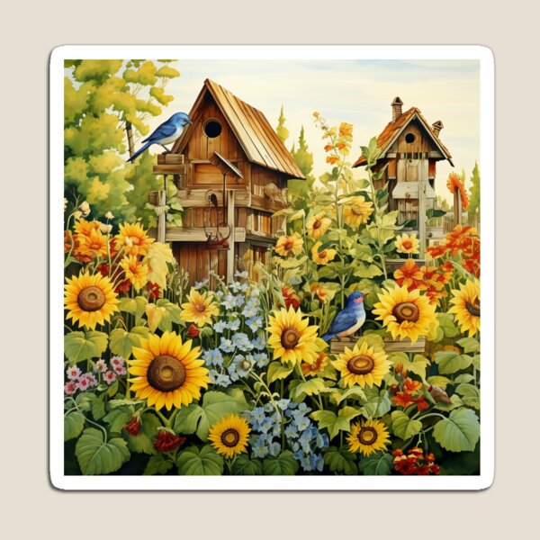 Item preview, Sunflower blue bird wood birdhouses 1 designed and sold by CircusValley.