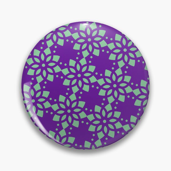 Item preview, Mint & Purple Mandala Flower Sacred Geometry Party Pattern designed and sold by Alchemy-A-La-G.