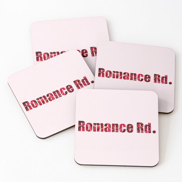 Item preview, Romance Road Street Name gift with red rose background designed and sold by TheMugDirectory.