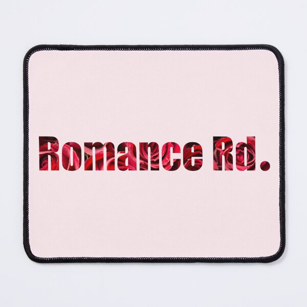 Item preview, Romance Road Street Name gift with red rose background designed and sold by TheMugDirectory.