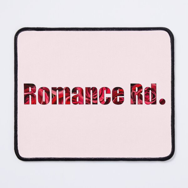 Item preview, Romance Road Street Name gift with outline red rose background designed and sold by TheMugDirectory.