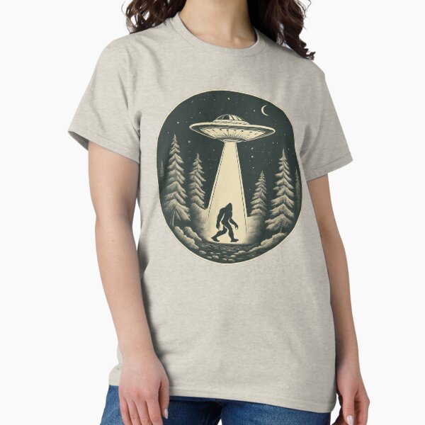 Item preview, Vintage Bigfoot UFO Abduction designed and sold by WolfeTEES.