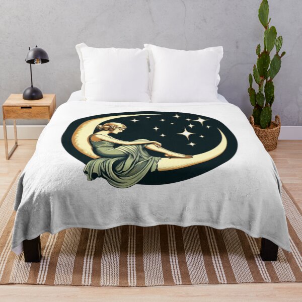 Item preview, Lunar Elegance: Celestial Moonlit Maiden Art | Fantasy & Gothic Decor designed and sold by litchick1977.
