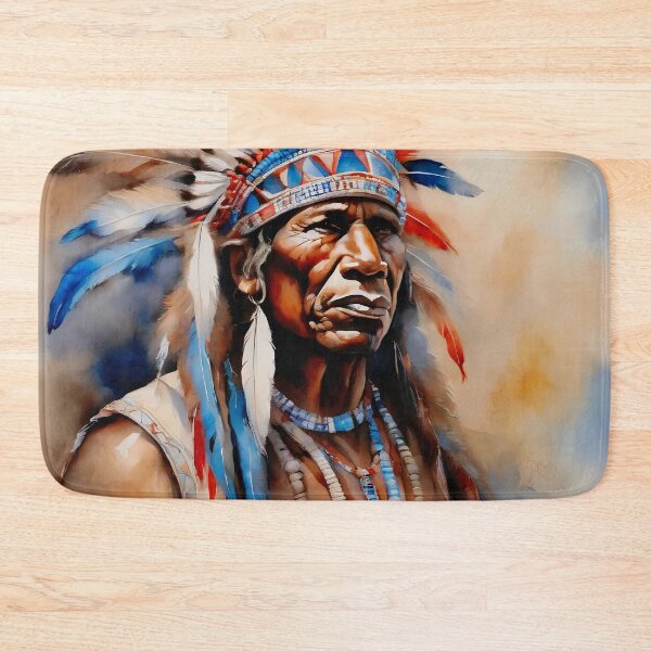 Item preview, El Nativo Americano en pintura de Watercolor designed and sold by PixelCraftDSG.