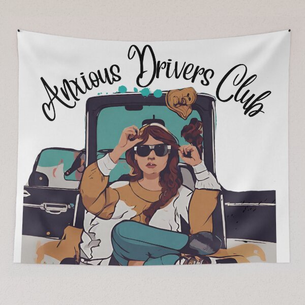 Item preview, Anxious Drivers Club Funny design designed and sold by Modern-Tropical.