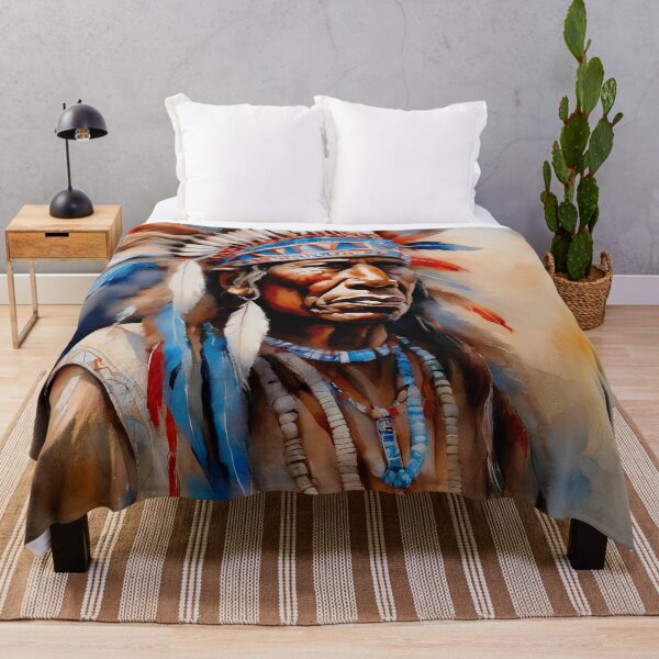 Item preview, El Nativo Americano en pintura de Watercolor designed and sold by PixelCraftDSG.