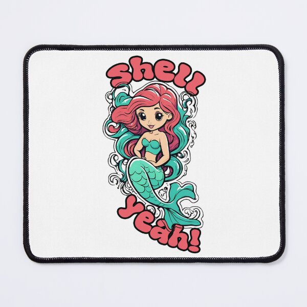 Item preview, Shell Yeah! - funny mermaid cartoon - summer vibes designed and sold by Fantasy Cache.