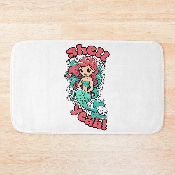 Item preview, Shell Yeah! - funny mermaid cartoon - summer vibes  designed and sold by Fantasy Cache.