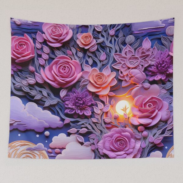 Item preview, Tranquil Floral Blossom Sunset Pattern designed and sold by bubblegoth.
