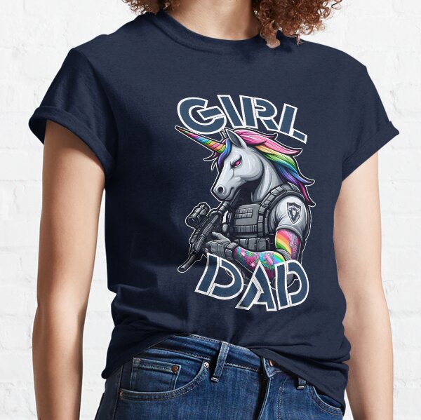 Item preview, Girl Dad - Tactical Unicorn designed and sold by WolfeTEES.