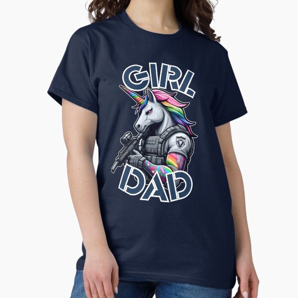 Item preview, Girl Dad - Tactical Unicorn designed and sold by WolfeTEES.