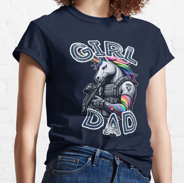 Item preview, Girl Dad - Tactical Unicorn designed and sold by WolfeTEES.