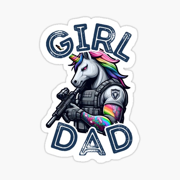 Item preview, Girl Dad - Tactical Unicorn designed and sold by WolfeTEES.