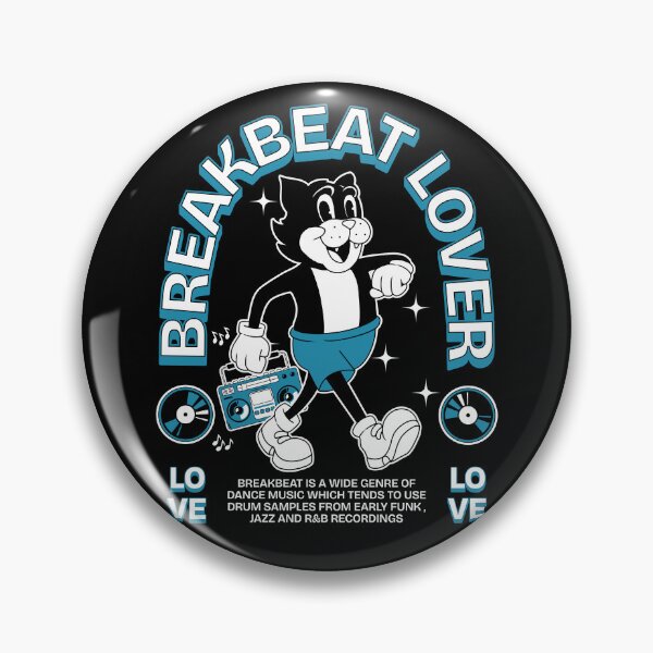 Item preview, BREAKBEAT  - Lover Cat Retro Mascot (white/blue) designed and sold by Discothreadz.