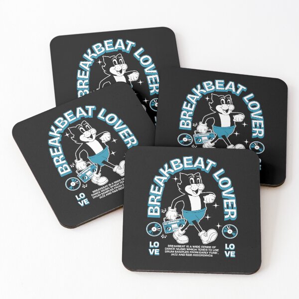 Item preview, BREAKBEAT  - Lover Cat Retro Mascot (white/blue) designed and sold by Discothreadz.