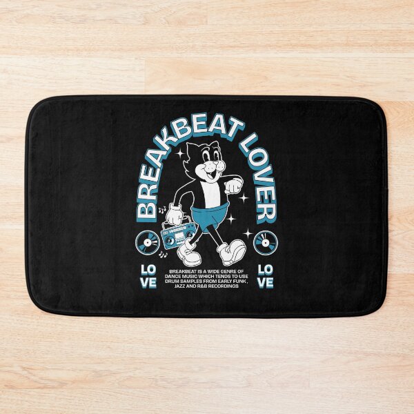 Item preview, BREAKBEAT  - Lover Cat Retro Mascot (white/blue) designed and sold by Discothreadz.