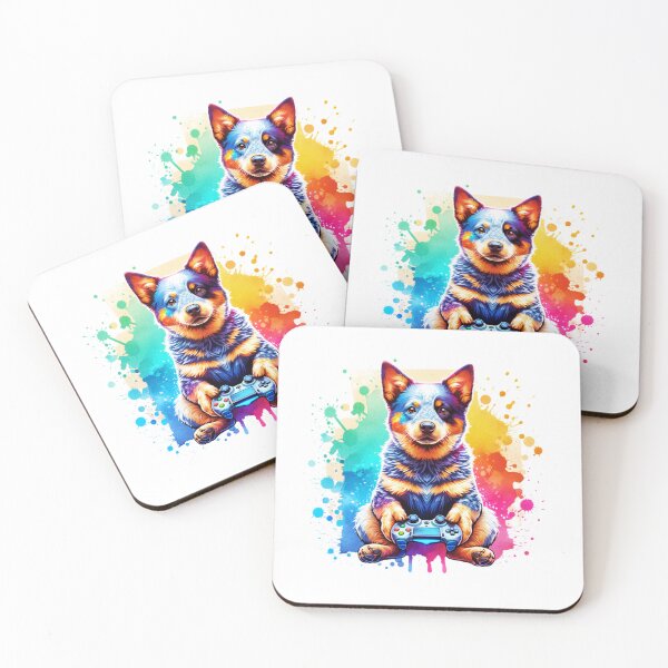 Item preview, Watercolor Australian Cattle Dog Gaming designed and sold by TheAnimalZ00.