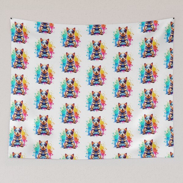 Item preview, Watercolor Australian Cattle Dog Gaming designed and sold by TheAnimalZ00.