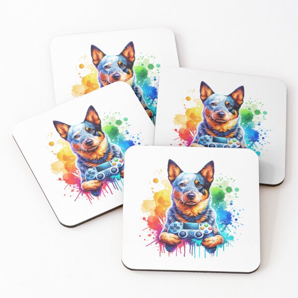Item preview, Watercolor Australian Cattle Dog Gamer designed and sold by TheAnimalZ00.
