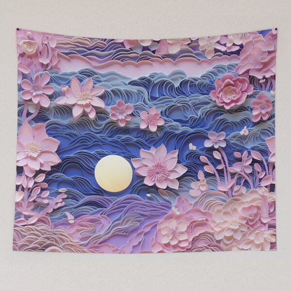 Item preview, Serene Floral Night Sunset Pattern designed and sold by bubblegoth.